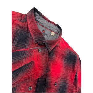 Woolrich Men's X-Large Red/Black Plaid Long Sleeve Button Front Shirt